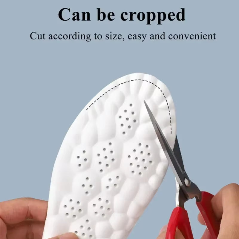 4D Sports Insoles Ultra-Soft High-Elasticity Pads Anti-Pain Antibacterial Deodorant Pad Casual Cushion Arch Support Foot Insoles
