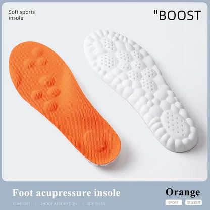 4D Sports Insoles Ultra-Soft High-Elasticity Pads Anti-Pain Antibacterial Deodorant Pad Casual Cushion Arch Support Foot Insoles